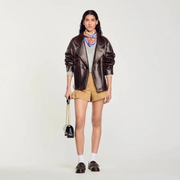 Clem Oversized Leather Jacket - Picture 1 of 8